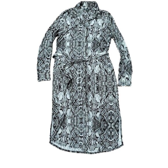INC International Women's M Snake-Print Belted Shirtdress,Created for Macy's - Picture 5 of 13